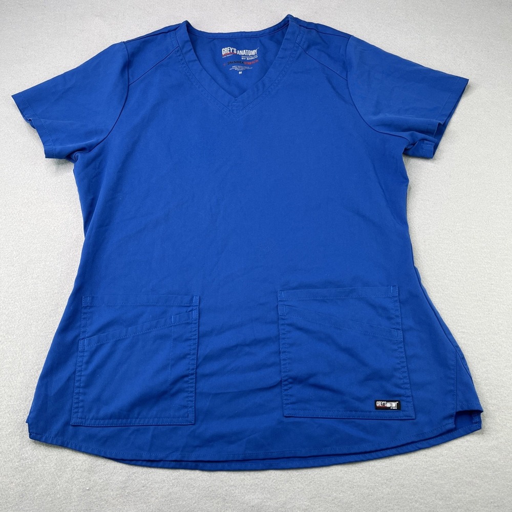 Greys Anatomy By Barco Women's Medium Royal Blue V-Neck Scrub Top